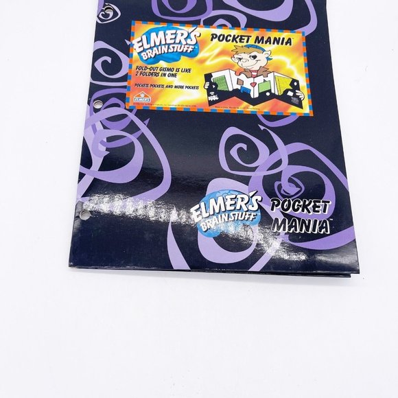 Elmer’s Brain Stuff  Vintage 1996 Pocket Mania Gismo Fold Out Folder Crazy Shape - Picture 10 of 12